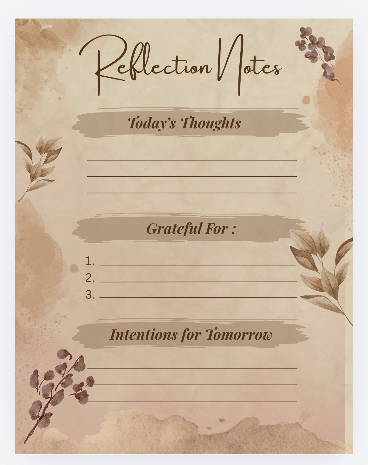Reflection notepad 22 pages
